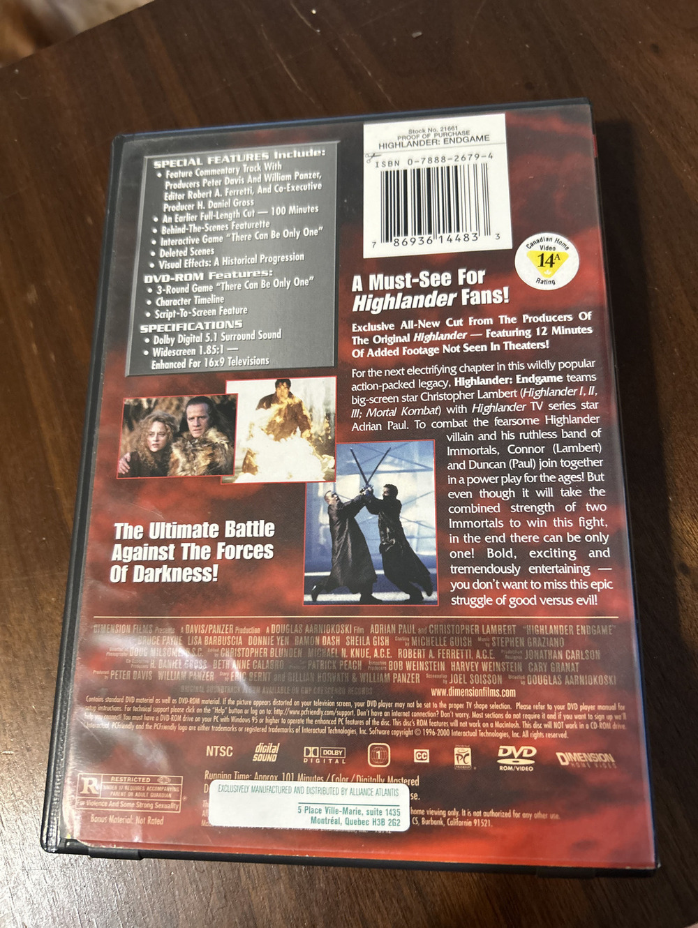 Highlander Endgame Ultimate Two-Disc Collection DVD - Picture 2 of 4